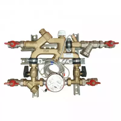 Квартирная станция с функцией приготовления ГВ VALTEC (с рециркуляцией), теплосчетчик, M-B -1,5 куб.м/час. (диап регул 50-70°C) фото