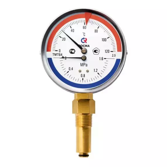 Термоманометр РОСМА ТМТБ-41Р.1(0-120С)(0-1MPa)G1/2.2,5 фото