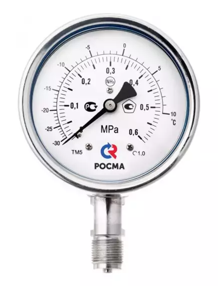 Манометр РОСМА ТМ-521ТЭ.00(0-4MPa)(-30-+70C)М20х.1,5.1,0.NH3 фото